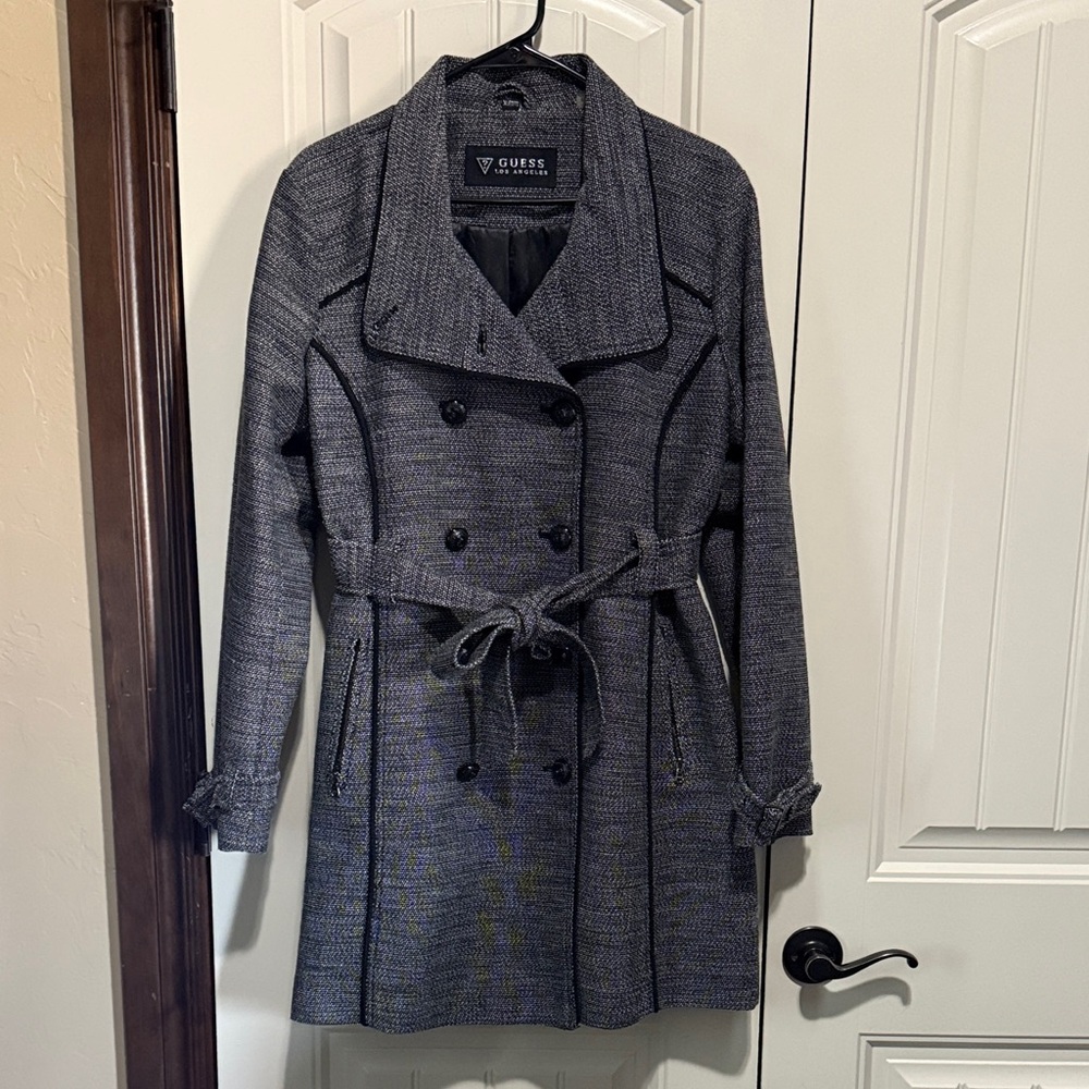 Guess Water Resistant Belted Double Breasted Trench Coat
